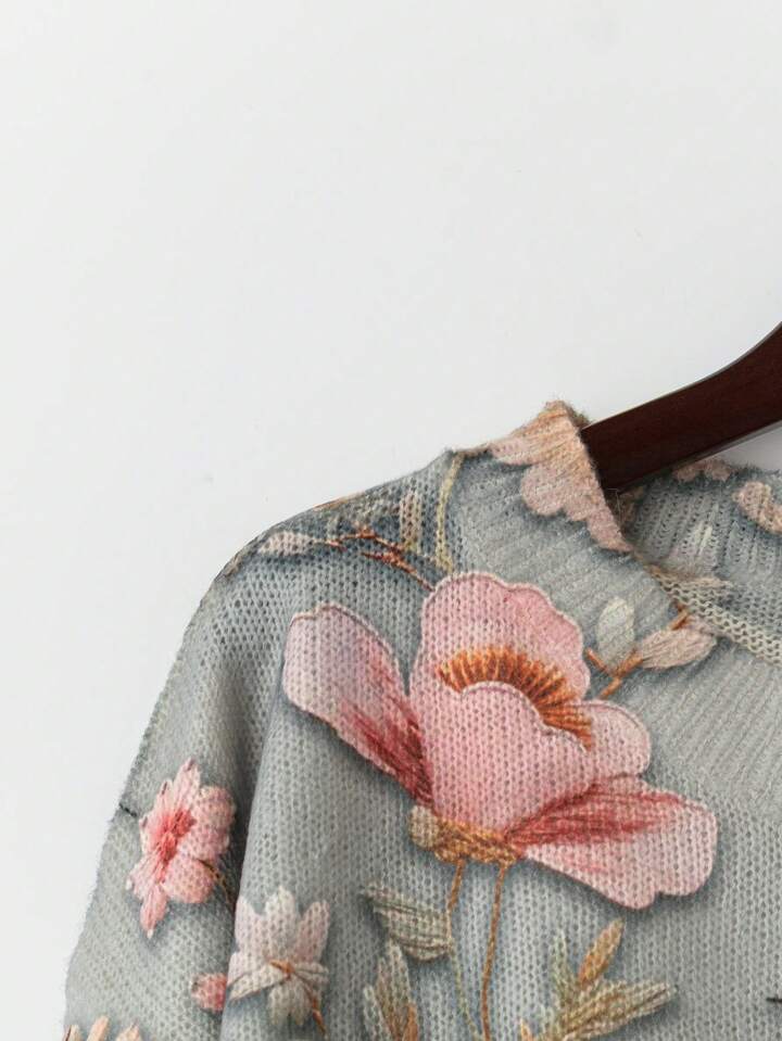 Frida | Women's Pink Flower Sweater