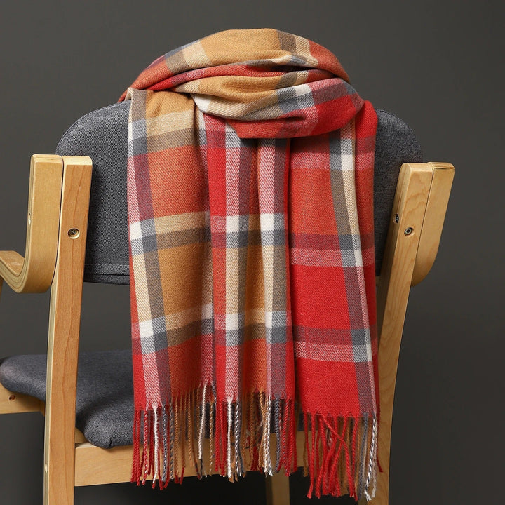 Pure Cashmere Plaid Scarf