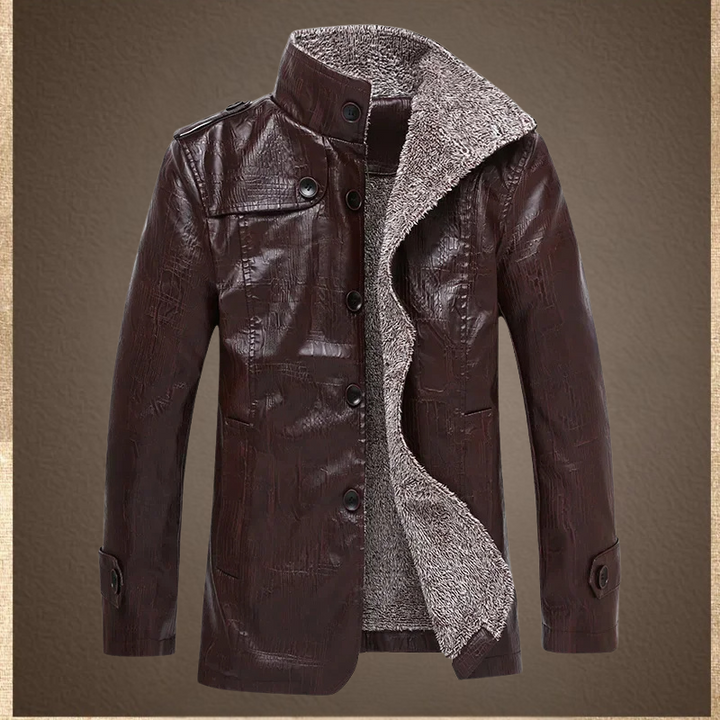 Tatum™ | Faux Leather Jacket with Fleece Lining