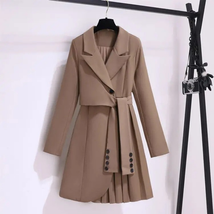 Louisa™ -  Elegant Coat with Pleated Details