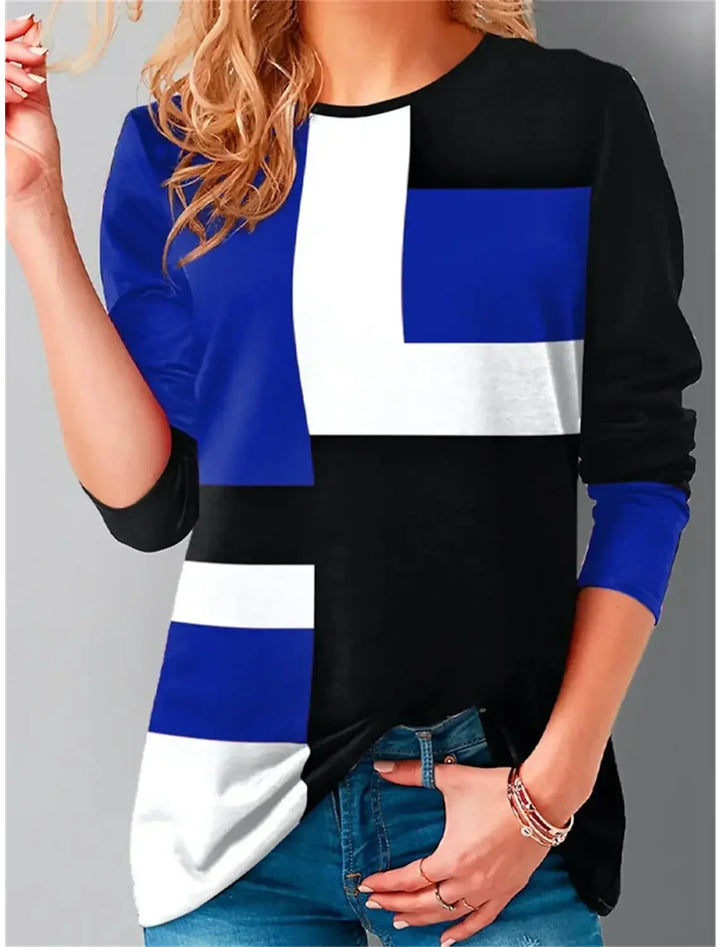 Ethla™ - Sweatshirt with colour blocks in vintage style