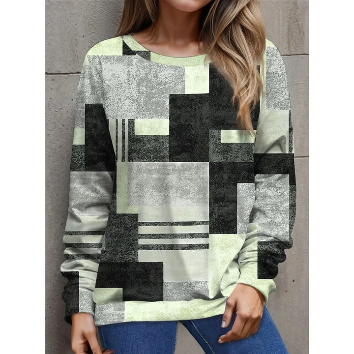 Ethla™ - Sweatshirt with colour blocks in vintage style