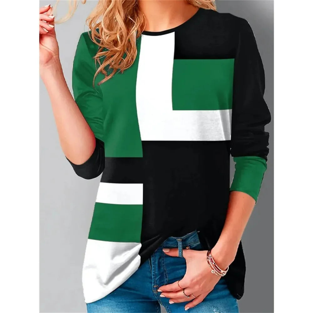 Ethla™ - Sweatshirt with colour blocks in vintage style