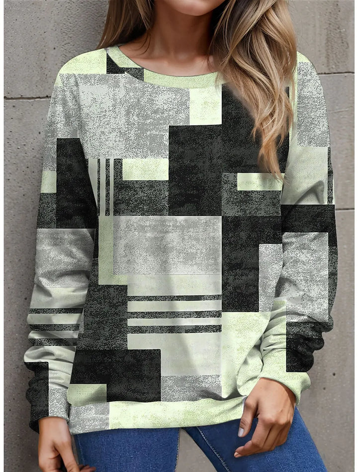 Ethla™ - Sweatshirt with colour blocks in vintage style