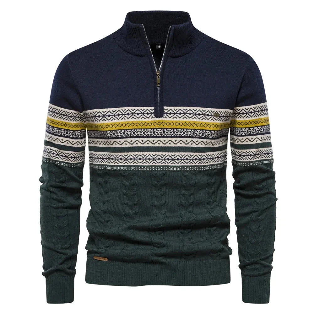 Jasper | Fair Isle half zip pullover