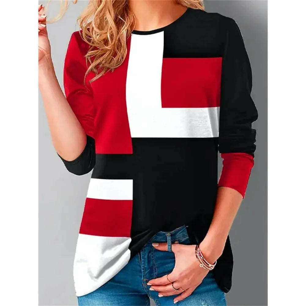 Ethla™ - Sweatshirt with colour blocks in vintage style