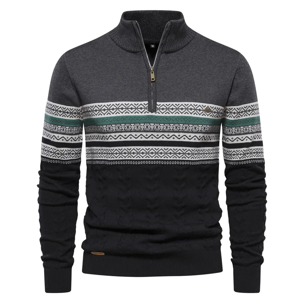 Jasper | Fair Isle half zip pullover