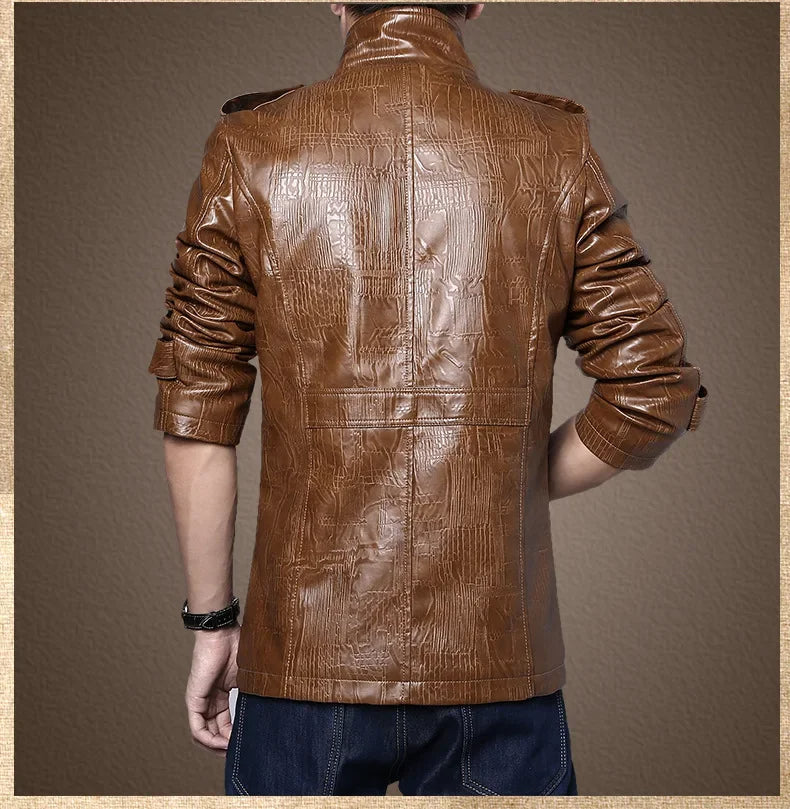 Tatum™ | Faux Leather Jacket with Fleece Lining