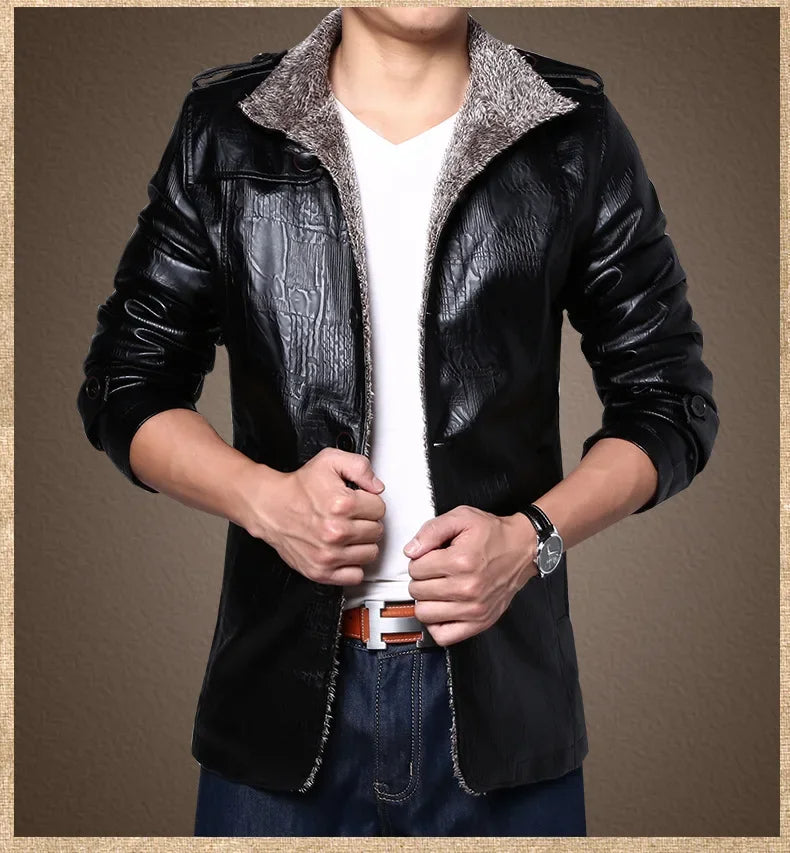 Tatum™ | Faux Leather Jacket with Fleece Lining